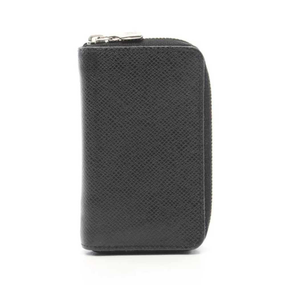 Louis Vuitton Zippy Wallet Coin Taiga Ardoise Case Wallet Leather Black